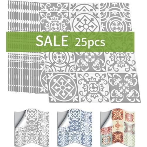 Funlife 25pcs Moroccan Retro Toilet paper Home Improvement Waterproof Self adhesive Wall Tile Sticker Kitchen Bathroom Furniture