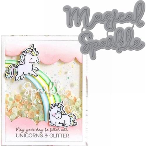 Magical Sparkle Words Metal Cutting Dies Stencils Magical Sparkle Words Die Cut For Card Making DIY New2019 Crafts Cards