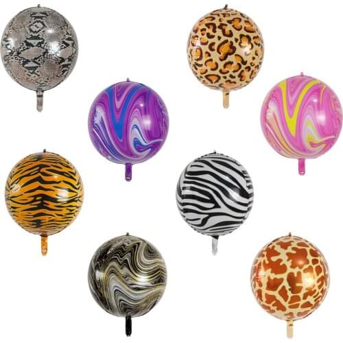 10/20pcs 22inch 4D Animal Pattern Foil Balloons Zebra Tiger Leopard Grain Balloon Wedding Birthday Party Decoration Air Globos