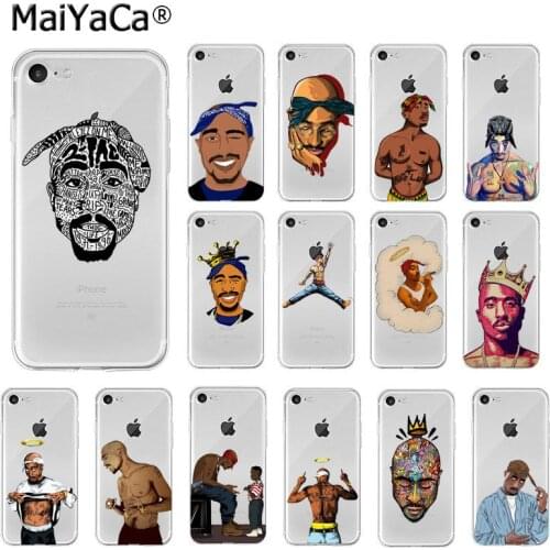 Yinuoda Rapper 2Pac Makaveli Tupac Amaru Shakur TPU Soft Silicone Phone Case for iPhone X XS MAX 6 6S 7 7plus 8 8Plus 5 5S XR