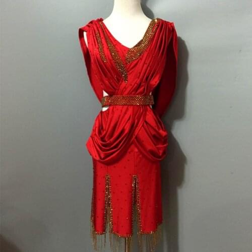 New style latin dance costume sexy spandex stones latin dance dress for women latin dance competition dresses A52 S-4XL
