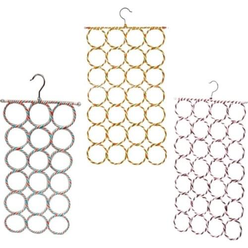 1Pc Scarf Hanger Organizer Holder Multifunctional 28 Count Loops Scarf Racks Tie Racks Closet Organizer Colors Random