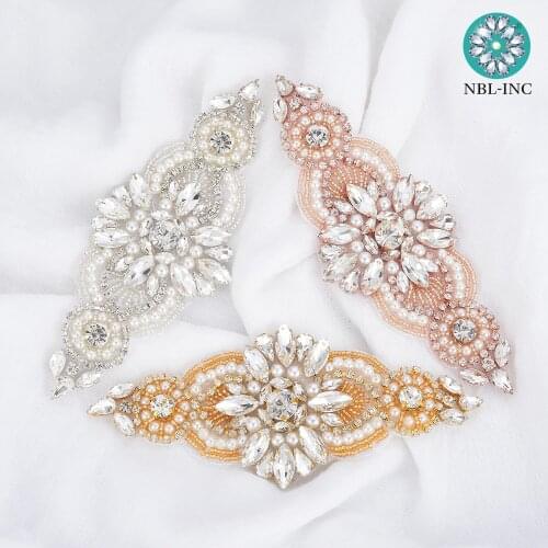 10PCS) Rhinestone crystal applique for wedding dresses DIY iron on WDD0497