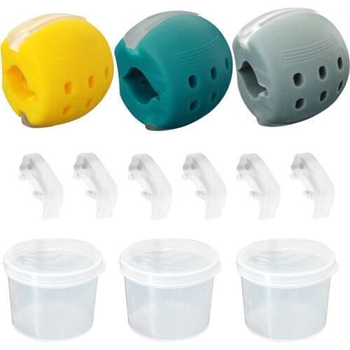 2/3Pc Jaw Line Exerciser Fitness Ball Neck Toner Equipment Face Jaw Muscle Training Supplies Fitness Silica Ball Tool