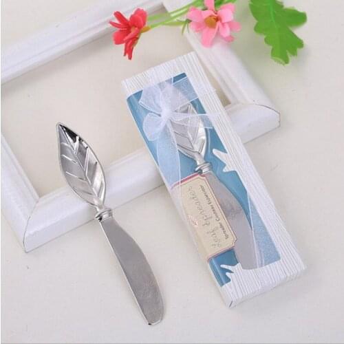 30pcs Leaves Shape Cheese Knife Zinc Alloy Butter Cutter Bread Pizza Knives Cake Cutters Cheese Slicer For Wedding Gifts NO203