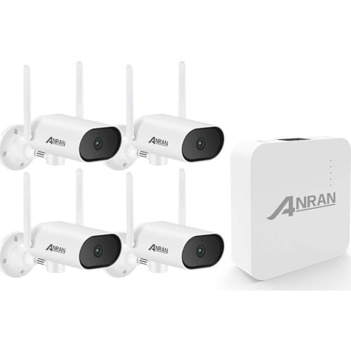 5MP Wireless Security Camera System with Audio, 4 Channel NVR+4pcs 5.0MP Wireless WiFi Security Cameras with Night Vision