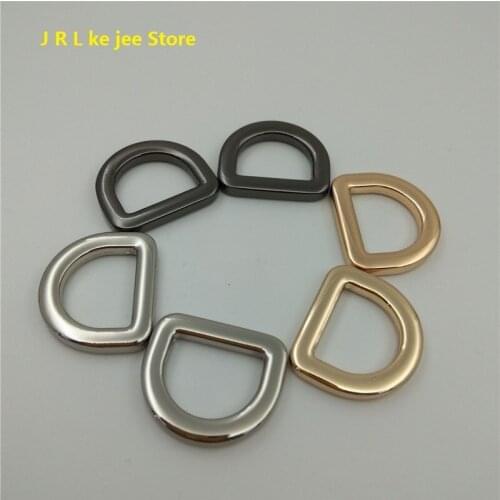 5pcs/10pcs/30pcs 3 colors 15mm High quality Welded Belt Strap D ring Handbag webbing adjusted Alloy quare edge d ring