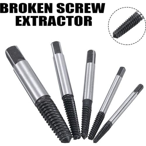 5pcs/set Steel Damaged Broken Screws Extractor Drill Bits Removal Tool Damaged Bolts Screw Remover Speed Out Screw Driver Tool