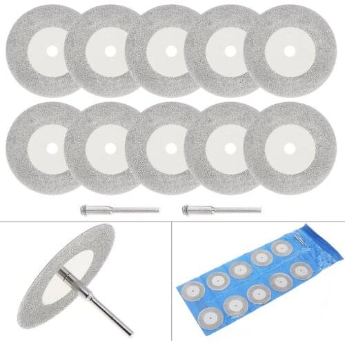 12pcs/lot 50mm Diamond Cutting Discs & Electric Drill Circular Saw Blade with 3mm Rotary Shank for Cutting Tool