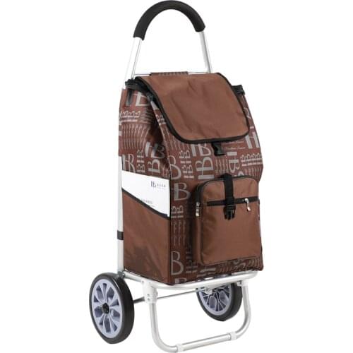 Large Size Aluminum Alloy Shopping Cart with Oxford Cloth Bag High Quality Foldable Luggage Climbing Cart With Seat Big Wheel