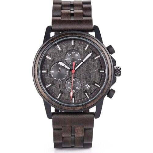 Watch Men Top Fashion Wooden Military Wristwatch Auto Date Hands Timepiece Cool Gift Relogio Masculin