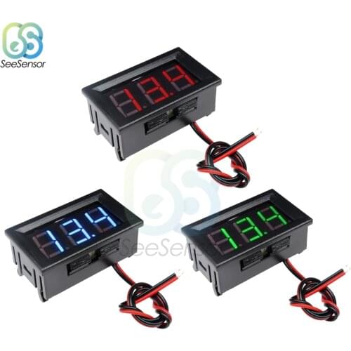 AC 70-500V DC 4.5V to 30V 0.56" LED Digital Voltmeter Voltage Meter Volt Instrument Tool 2 Wires Red Green Blue Display DIY