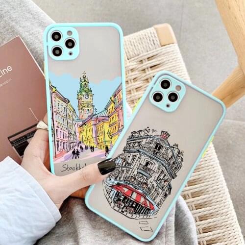 Travelling world travel Street painting Color Phone Case For Iphone 6S 7 8 PLUS X XS MAX XR SE2020 11 12 Pro Max Back Hard Cover