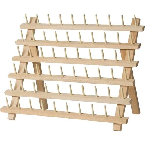 Wooden Thread Rack Sewing and Embroidery Thread Holder, 60 Spools