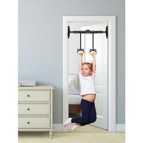 Child Gymnastic Rings Pull Up Rings Strength Training Non-slip Rings Adjustable Home Fitness Ring for Home Playground Gym