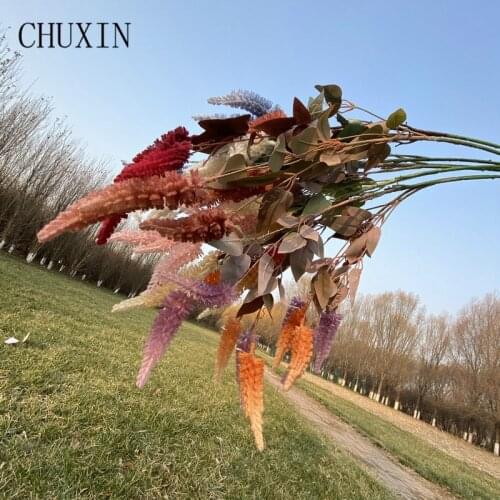 Artificial Rat Tail Grass Flower Wedding Floral Arrangement Material Home Desktop Vase Decor Fake Flowers Plants Shoot Props