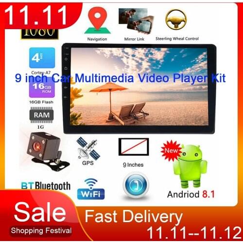 9 inch Touch Screen MP5 Player Android 8.1 2 Din Car radio Multimedia Video Player Auto radio WIFI Bluetooth GPS Audio