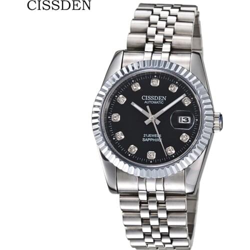 2020 New Luxury Brand CISSDEN Men Automatic Mechanical Wristwatch 21Jewels Waterproof 100M Men Business Watch Relogio Masculino