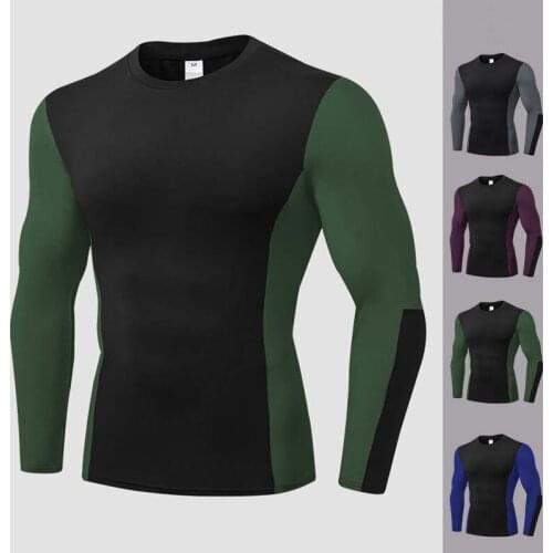 Men Outdoor Running Hiking T-Shirts Male Long Sleeve Sports Camping Shirt Hunting Fishing Yoga Trainning Exercise Clothes 01508