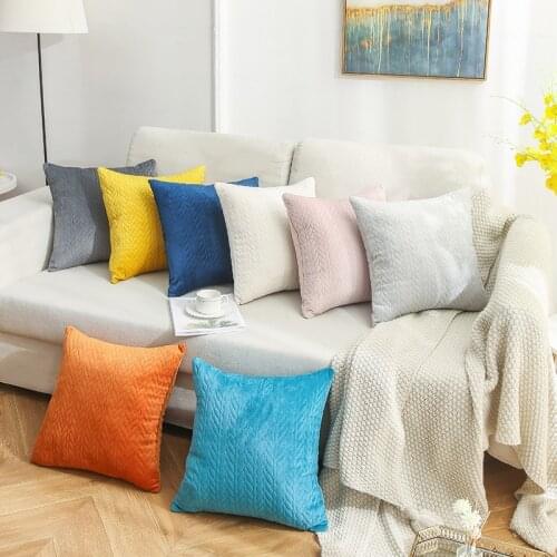 New Velvet Cushion Cover Nordic Simplicity Pillow Case Home Decor Living Room Sofa Decoration Pillowcase 45x45 Solid