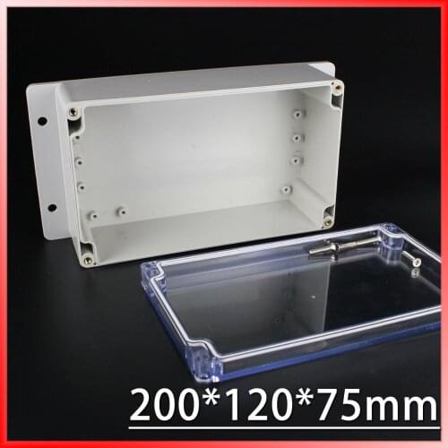 200*120*75mm Free Shipping Waterproof Clear Cover Plastic Electronic Project Box Enclosure