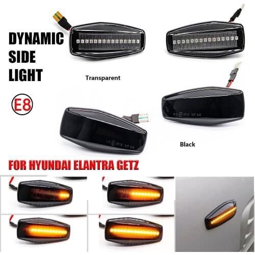 For KIA RIO For Hyundai Elantra Getz Sonata XG Terracan Tucson Dynamic LED Side Marker Lights 12V Flowing Turn Signal Blinker