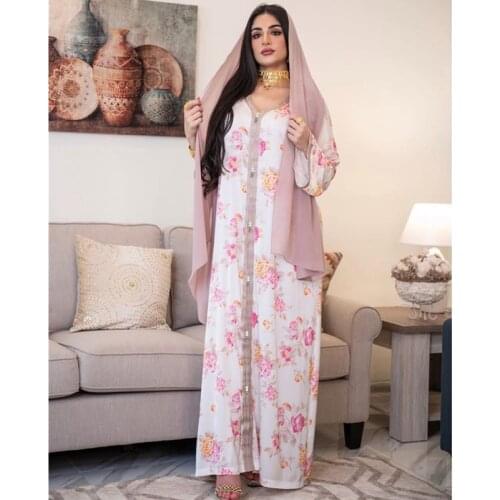 Ramadan Arabic Dresses For Women Abaya Dubai Turkey Muslim Hijab Dress Caftan Marocain Djellaba Femme Robes Islamic Clothing