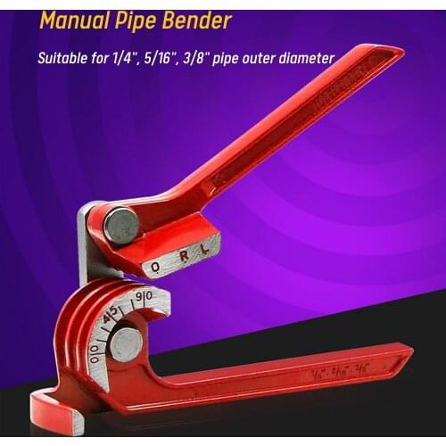 Manual Pipe Bender 1/4 5/16 3/8 Tube Aluminum Copper Steel Fuel Brake Lines Bending Machine for 6/8/10mm Tube Bender Tool