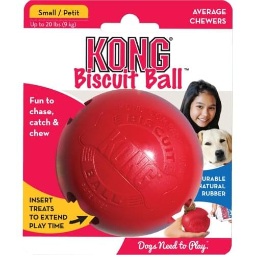 S-Size KONG Classic Biscuit Ball Dog Toy