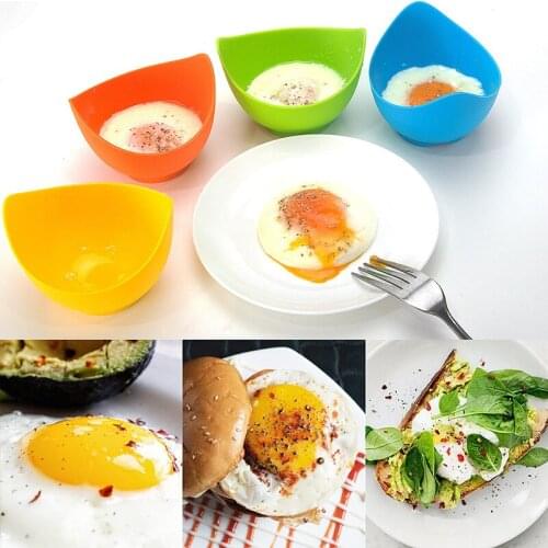 Poached Egg Cooker Food Grade Non Stick Silicone Egg Poaching Cup for Microwave or Stovetop Kitchen Supply TS1