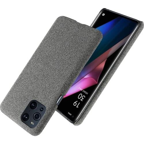 Cloth Leather Hard PC Cover For OPPO Find X3 Pro Lite Realme X7 V15 V11 C20 GT Neo Reno 4 5 Pro Plus A94 A93 A74 A55 A54 5G Case