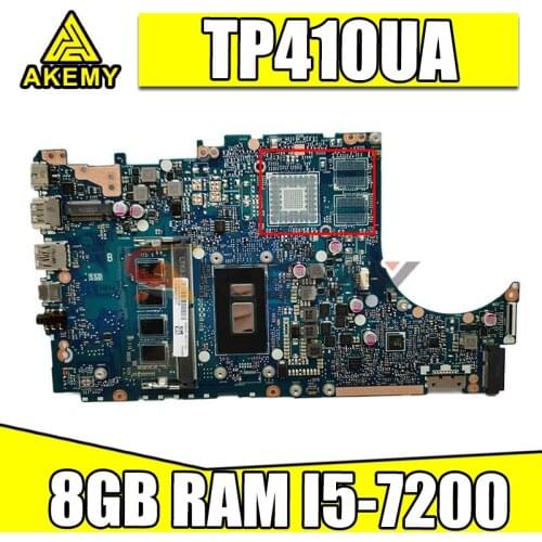 TP410UA TP410UAR Mainboard For ASUS TP410UR TP410UF TP410U TP410UA Laotop Motherboard W/ I5-7200U 8G RAM 100% fully tested