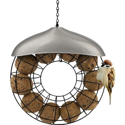 New Stainless Steel Outdoor Bird Feeder Metal Hanging Washable Hummingbird Food Container Windproof Decoration For Garden