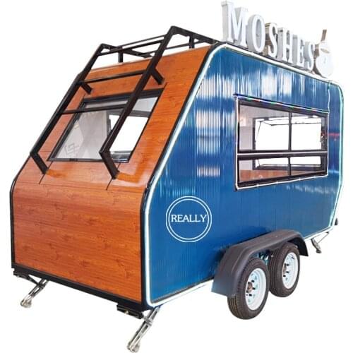 US Standard Square Top Outdoor Ice Cream Fast Food Truck Mobile Coffee Cart Kiosk With Customized Size and Color