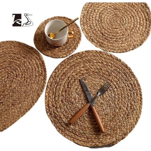 Japanese natural handmade cucurbita woven cup bowl pan heat resistant mat anti-hot household kitchen table mat