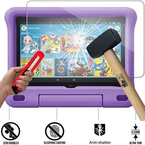 Tempered Glass for Amazon Fire HD 8 Kids 10th Gen 2020 High Quality 9H 2.5D Tempered Glass Film Tablet Screen Protector