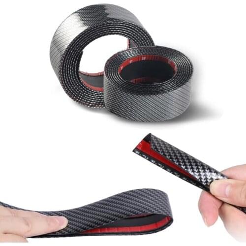 Car Door Protector Carbon Fiber Rubber Sticker 5D Anti-Collision Scratch Proof Door Sill Bumper Protection Moulding Strip Trim