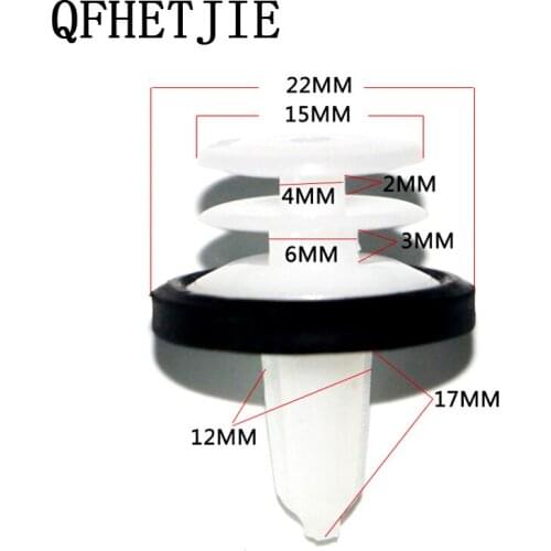 QFHETJIE 50PCS Car Clips Universal Car Fender Interior Door Card and Trim Panel Clip Push Type Rivets Auto Fastener Clips