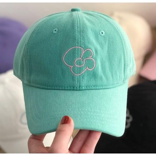 Womens’ Hat Flowers Embroidery Kpop Mens Baseball Cap Snapback Kpop Hip-Hop Cute Graffiti Coconut Cotton Sun Hat BQM082