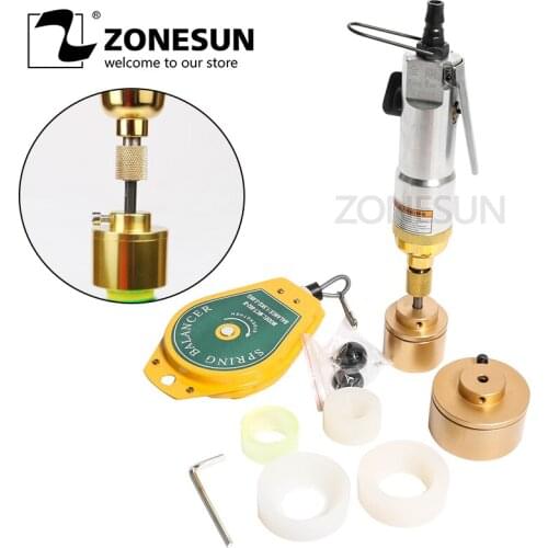ZONESUN 28-32mm Handheld Pneumatic Plastic Beverage Bottle Capping Machine Screwing Capper Tool