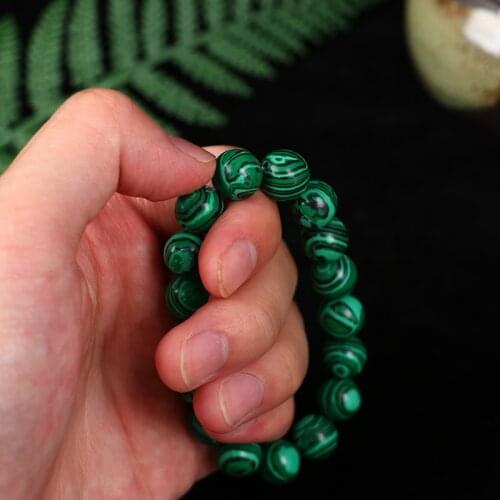 1PC Green Malachite Stone Beads Bracelets Weave Braiding Charm Couple Bracelet Fashion Jewelry Accessories Party Decoration