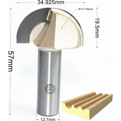 12.7mm*34.9mm,1pcs,Free shipping CNC Engraving Woodworking Milling Cutter,Solid carbide End Mill,Round Bottom wood Router Bit
