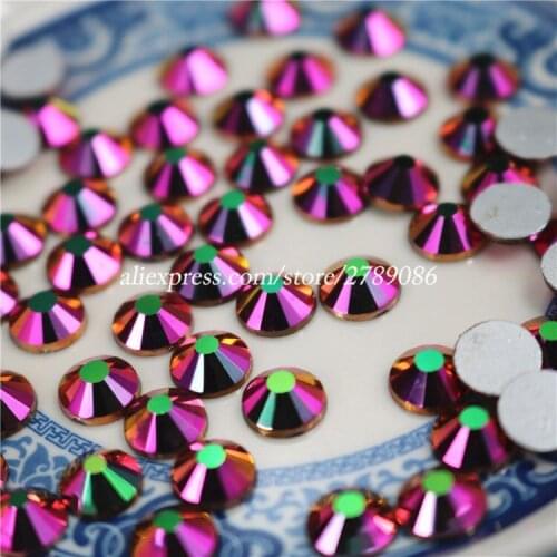1440pcs/lot Rainbow Rose Gold FlatBack Strass Nail art Rhinestone 3D Glass Round Crystal Stones For DIY Nails Decorations Charms