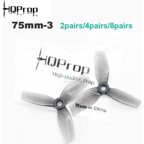 2/4/8Pairs HQProp HQ Cinewhoop 75mm Ducted Props PC 3-Blade Propeller CW CCW for 1408-1808 Motor Cinewhoop RC FPV Racing Drone