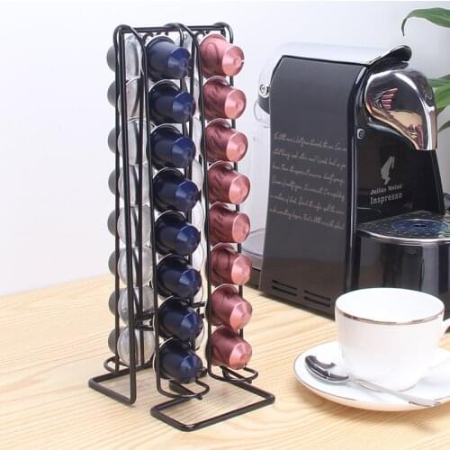32 Nespresso Coffee Pods Holder Stand Kitchen Metal Shelves Organization Capsules Storage Shelve Storage Holders Rack