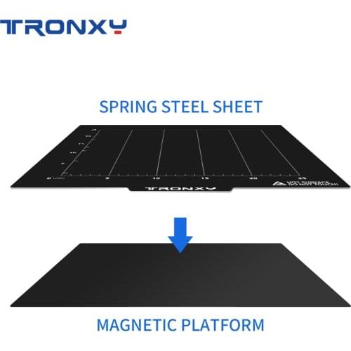 TRONXY 3D Printer Flex Spring Steel Sheet Applied PEI 220 255 310 330 400 Magnetic Hot Bed Tape Sticker Surface Flex Plate