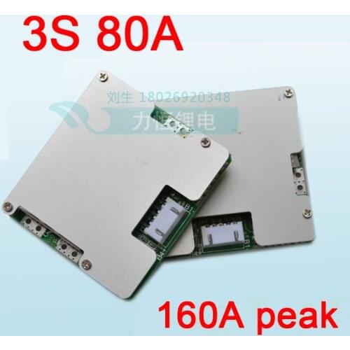 3S 80A 11.1V Cell Li-ion 18650 Lithium Battery Protection BMS PCM Board with Balance 160A peak
