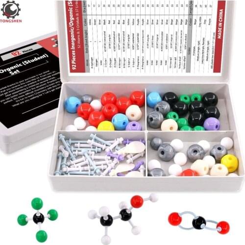 92Pcs Organic Chemistry Molecular Model Kit for Student Teacher College Student Molecular Model 52 Atoms 3 Orbitals & 37 Links