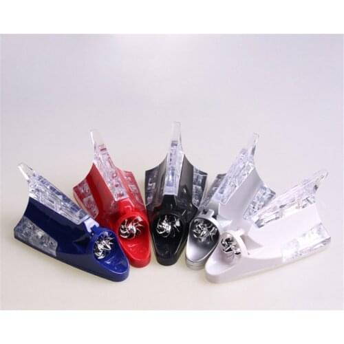 Car Truck Wind Powered LED Light Roof Antenna Shark Fin Safe Warning Flash Lamp Waterproof shark antenna Lamp