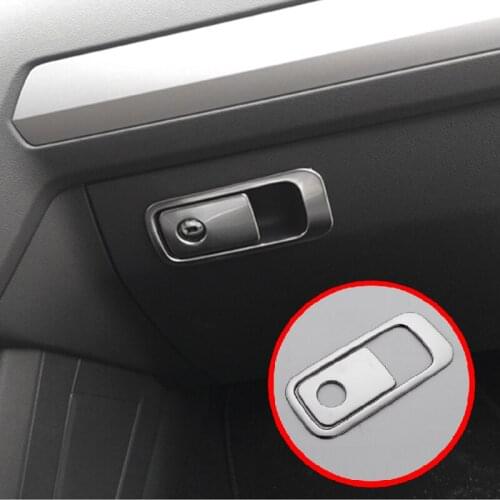Stainless steel Car Glove Box Copilot Storage Switch Handle Frame Sequins Stickers Trim Cover For Tiguan L 2017-2020 Accessories